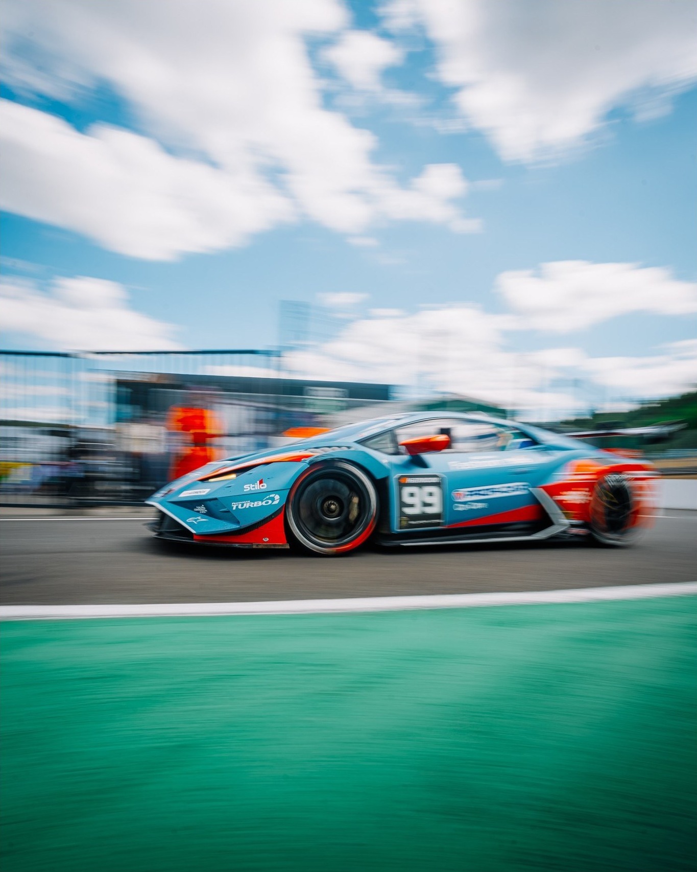 GT car panning shot on track